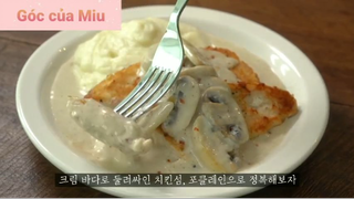 Thư giãn cùng món Hàn : Creamy garlic mushroom chicken breast 3 #videonauan