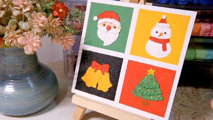 【Oil pastel】Let's draw a group of simple three-dimensional Christmas paintings~