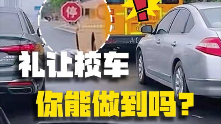 遇到校车打开警示牌，你知道该怎么做么？