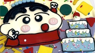 Immersive cake making/Crayon Shin-chan hand-painted cake!