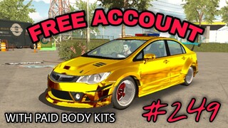 free account #249 with paid body kits car parking multiplayer v4.8.4 giveaway