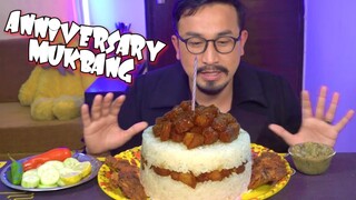 SOLO MUKBANG || 4TH ANNIVERSARY OF MY YOUTUBE CHANNEL || EATING CHALLENGE  || PORK CURRY MUKBANG