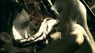 Resident Evil 5 Blonde sister was dragged into the house and implanted with Plaka parasites