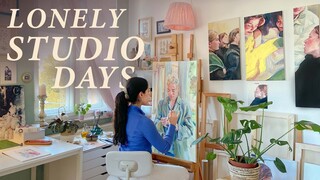 Thoughts about a Clear Mind 🌞 Oil Painting and Drawing with Polychromos at Home 🍂 Cozy Art Vlog