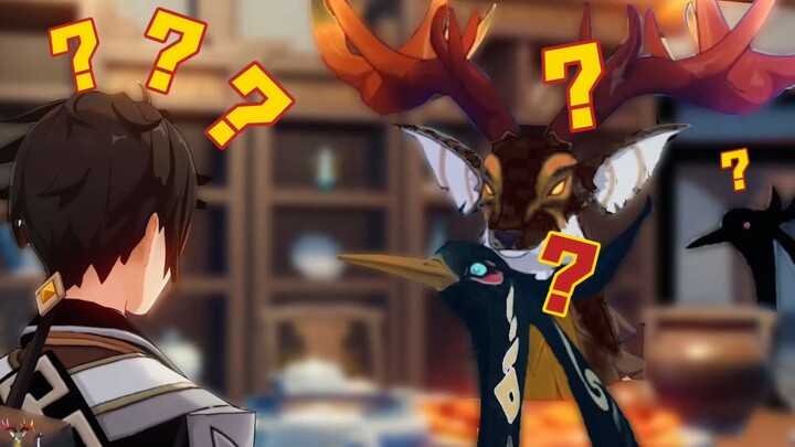 [Genshin Impact Prank] Zhongli: Just how did the three of you end up hanging out together?