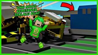 GOKIL! Usaha Kerasku Hentikan Kereta Api Dengan Tumpukan Mobil Di Roblox