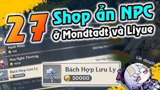 GI | 27 Shop ẩn từ NPC ở Mondstadt và Liyue | Bách Hợp Lưu Ly giá 50k Mora | Genshin Impact