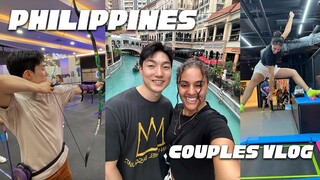 couples vlog | Philippines pt. 2 | mall of asia, archery, venice canal?, trampoline park | 국제커플