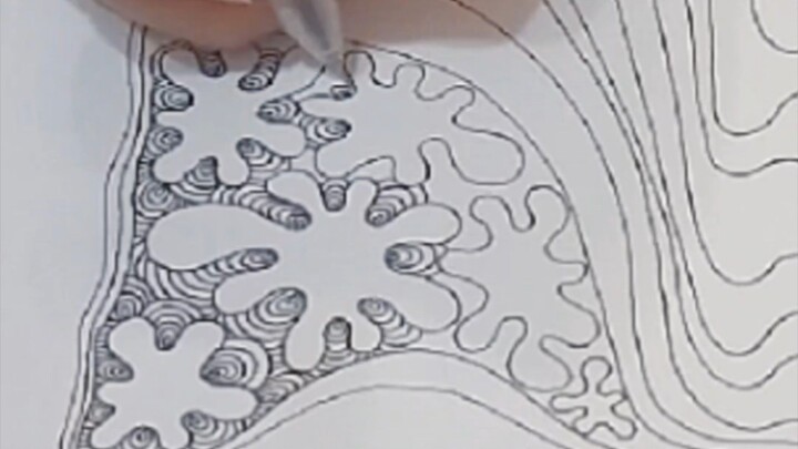 Zentangle - Curve 曲线禅绕图 #zentangle #art #creative #easydraw #handcraft #禅绕画 #治愈 #画画 #手绘 #艺术创作 #创意
