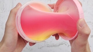 [DIY][ASMR]Chơi với slime màu đào