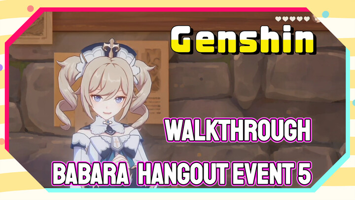 [Genshin  Walkthrough]  Babara  Hangout Event 5