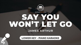 Say You Won't Let Go - James Arthur (Lower Key - Piano Karaoke)