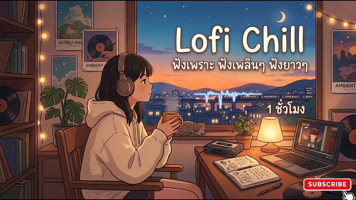 Lofi Chill ฟังดนตรีเบาๆ ฟังเพลินๆ ผ่อนคลาย ฟังต่อเนื่องยาว 1 ชั่วโมง