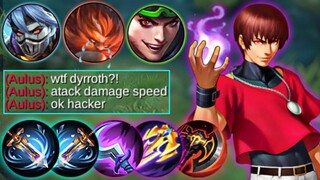 REASON WHY DYRROTH IS THE PERFECT META IN SIDELANE | BEST NEW BUILD ATTACK SPEED + ONE SHOT - MLBB