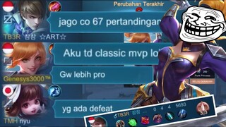 AKU TADI CLASSIC MAIN FANNY MVP GW JAGO KWKW!! 67 PERTANDINGAN FANNY YANG ADA DEFEAT
