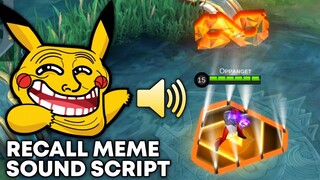 Recall MEME Sound Script No Password | Recall MEME Script | Tiktok Viral | Mobile Legends