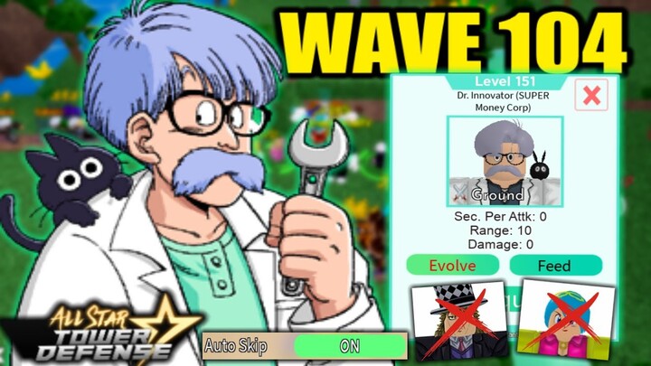 Level 151 Dr. Innovator (Dr. Brief) in MATERIAL ORBS FARMING | All Star Tower Defense ROBLOX