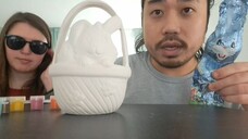 ASMR EATING SOUNDS - Easter Chocolate Bunny & Painting Easter Basket 🍫🐰🧺🎨