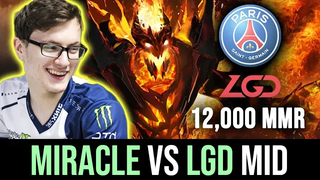 Miracle Shadow Fiend ทำลาย 12000 MMR PSGLGD บน MID