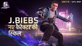 NEW CHARACTER SKILLS | J.Biebs | 5th Anniversary | HINDI | Garena Free Fire Max