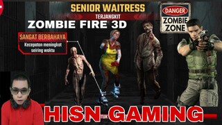 game zombie fire 3D,  zombie senior waitress  terjangkit semakin cepat bergerak