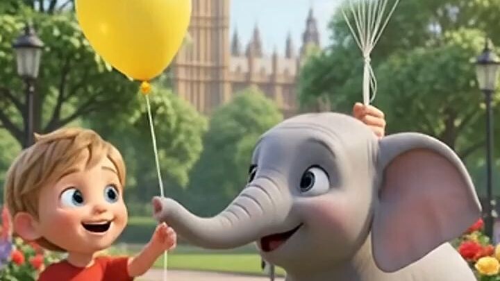 Baby Elephant Shares a Balloon! 🐘🎈👦❤️