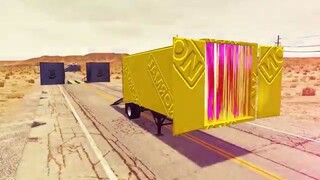 Flatbed Truck Mcqueen  _ Transportation with Truck - Pothole vs Car _464 - BeamN