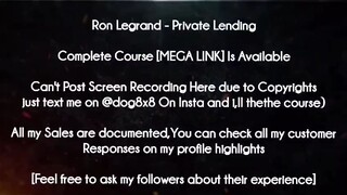 Ron Legrand Course Private Lending download