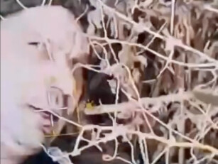 Ukrainian soldiers used a drone to capture footage of a Russian soldier pretending to be dead.