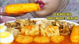 ASMR SEBLAK CEKER SOSIS NUGGET PEDAS | ULUL ASMR INDONESIA