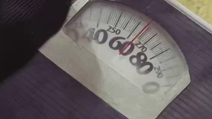 The big guy loses 10 pounds every day and becomes skin and bones.