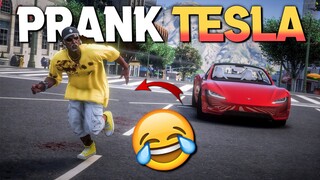 PRANK MOBIL TESLA PERANGIN TRICKSTER, POLISI , SEMUA KITA PERANGIN‼️WKWK‼️- GTA 5 ROLEPLAY