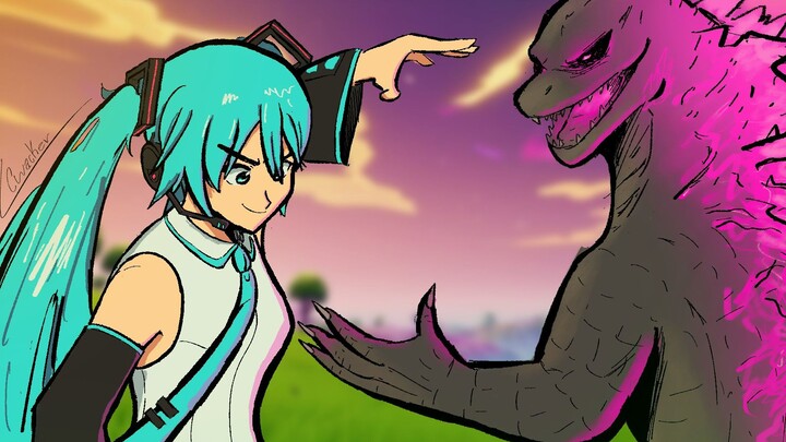 一觉醒来哥斯拉大战初音未来