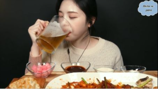 Gà cay nướng than, sủi cảo chiên, udon xào phần 5 #mukbang