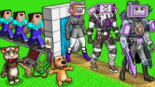 SECRET UPGRADE of TV MAN vs SKIBIDI TOILET and SPEAKER MAN TITAN & TV WOMAN in MINECRAFT animation