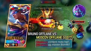 BRUNO OFFLANE vs MOSCOV OFFLANE GOD | BRUNO BEST BUILD AND EMBLEM MLBB - Master bodak