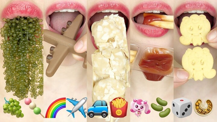 asmr EMOJI FOOD ✈️🫘 이모지 먹방 eating sounds