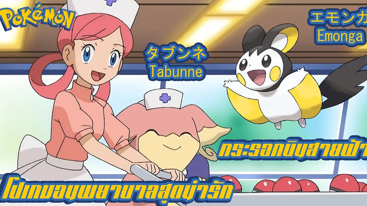 Pokemon Profile Tabunne (Audino) Emonga (Emolga) โปเกมอนพยาบาลสุดน่ารัก + กระรอกบินสายสายฟ้า