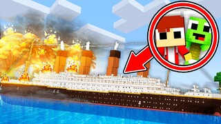Baby Mikey and JJ CRASH the TITANIC SHIP in Minecraft Challenge? - Maizen