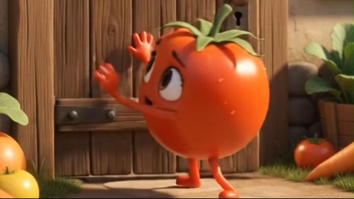 Tiny Tomato Was Trapped Behind the Door… Then Potato Came 🥔🍅
