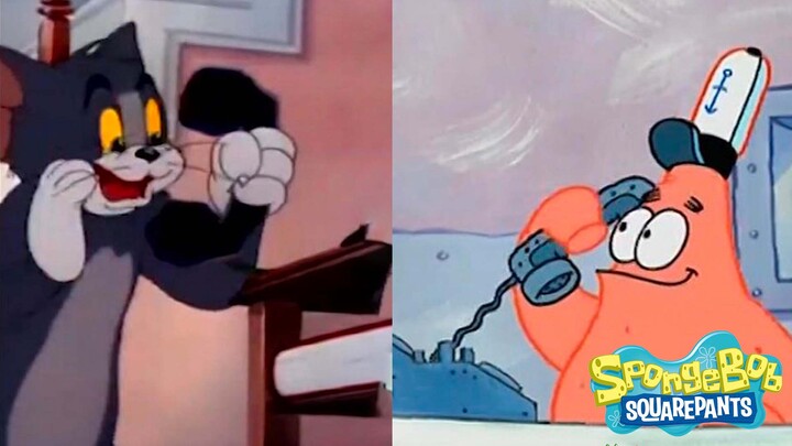 Patrick Star picking up the phone