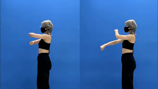 Stiffness in hand movements, mainly caused by locked elbow joints
