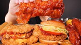 ASMR มุกบัง KFC BURGERS 🍔 ไก่ทอด 🍗 CHEESE STICK EATING