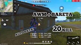 20 KILL FULL GAMEPLAY PAKE AWM + BARETA MUSUH AUTO KETAR KETIR!!