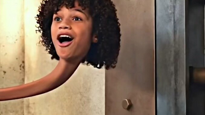 In the comedy fantasy movie "Everyone's Little Heroes", a girl sings a shark song and makes objects 