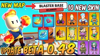 NEW UPDATE 0.48 BETA! MAP BARU BLASTER BASE, 10 SKIN BARU DAN 3 EMOTE SPESIAL BARU - Stumble Guys