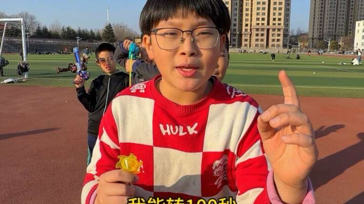 Whose spinning top spins the longest? What’s going on at the end?