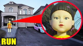 IF YOU EVER SEE THIS CURSED SQUID GAME DOLL AT STROMEDY'S HOUSE RUN!! (RED LIGHT GREEN LIGHT)