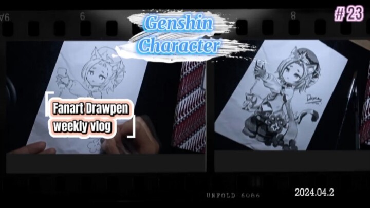 Drawing Characters Genshin Impact 😍😍___🖋🖋🖋