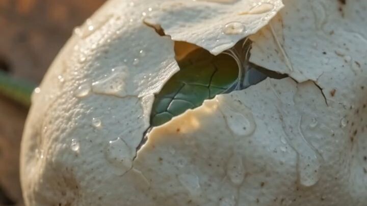 Incredible Moment! Baby Green Snake Hatching From Egg 🐍 破壳瞬间！